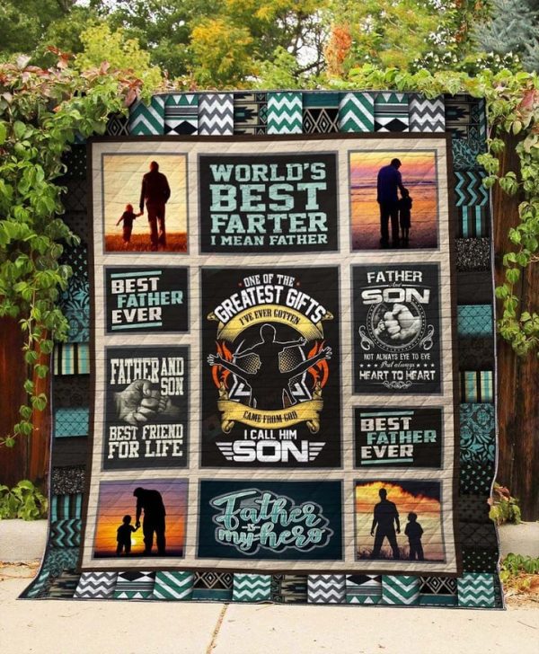 Father And Son Best Friend For Life – Quilt Blanket