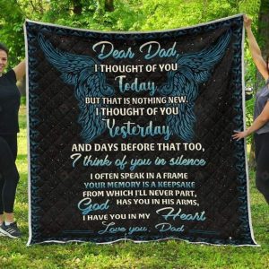 Dad/Heaven – Dear Dad, I Have You In My Heart Quilt Blanket