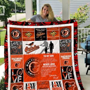 Baltimore Orioles – To My Son – Love Dad Quilt Blanket