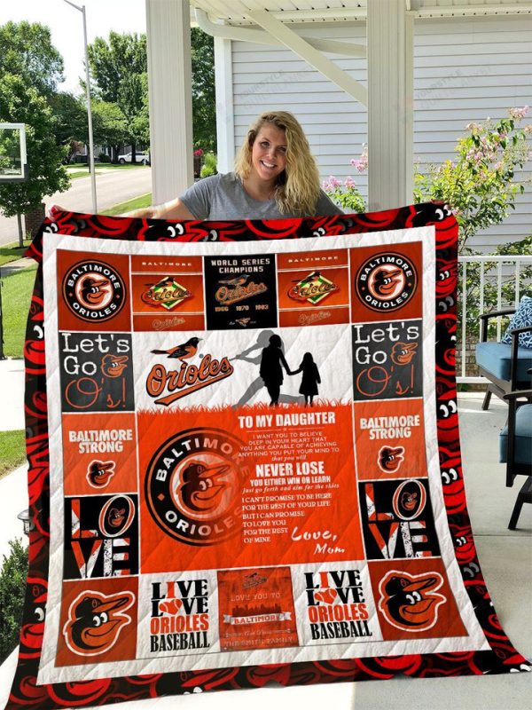 Baltimore Orioles – To My Daughter – Love Mom Quilt Blanket