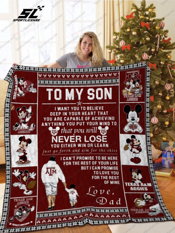 Bl – Texas A&Amp;M Aggies, To My Son Quilt Blanket