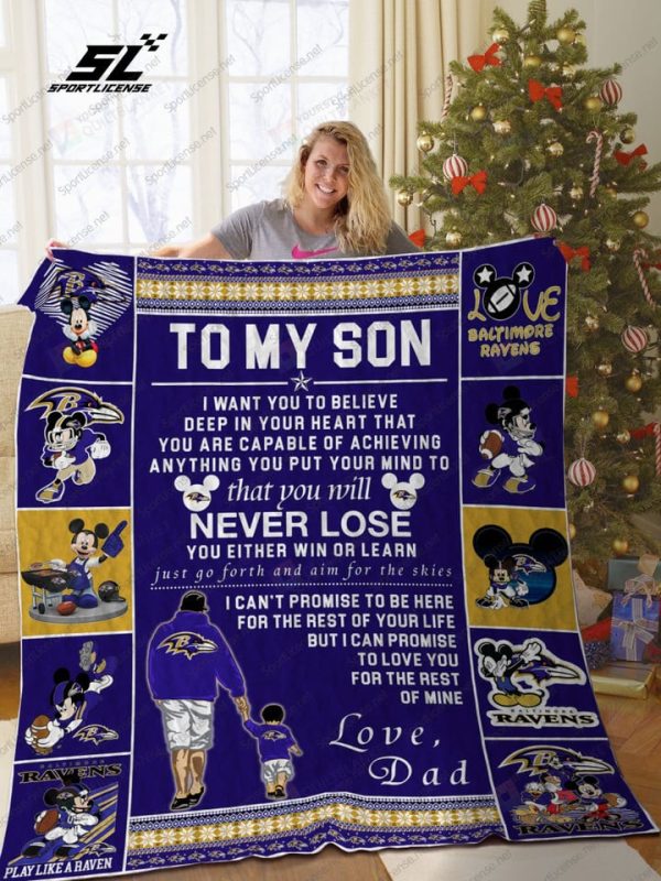 Bl – Baltimore Ravens, To My Son Quilt Blanket