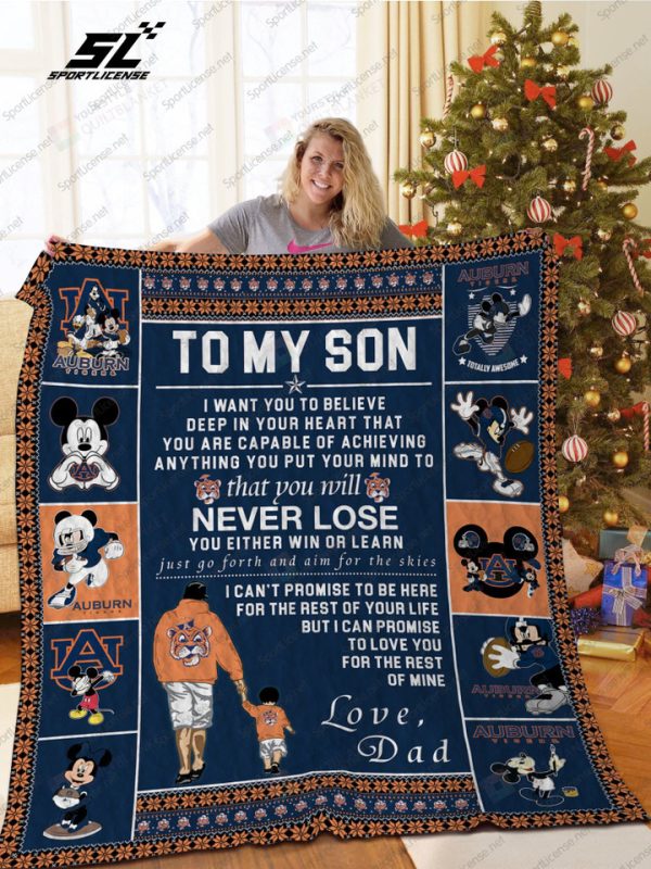 Bl – Auburn Tigers, To My Son Quilt Blanket