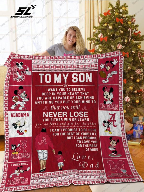 Bl – Alabama Crimson Tide, To My Son Quilt Blanket