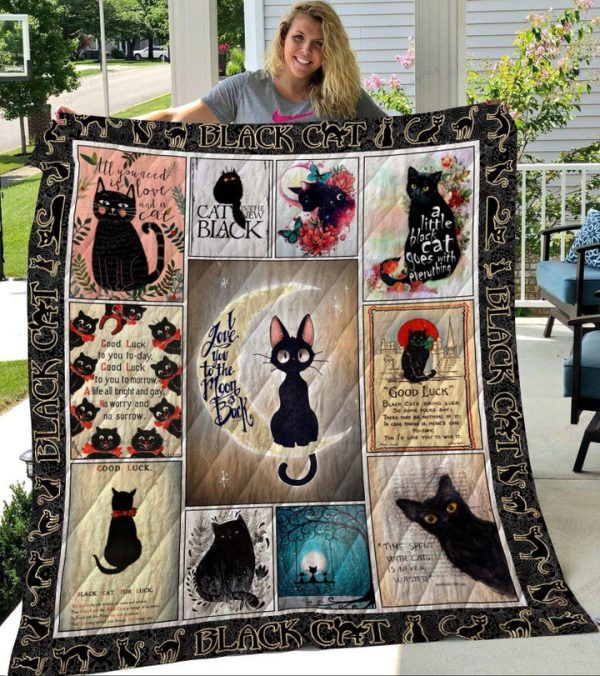 A Little Black Cat Goes With Everything Quilt Blanket Great Customized Gifts For Birthday Christmas Thanksgiving Perfect Gifts For Cat Lover