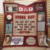 Baseball Dad Made My Life Better Quilt Blanket Great Customized Gifts For Birthday Christmas Thanksgiving Father's Day Perfect Gifts For Baseball Lover