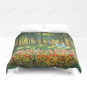 3d Claude Monet The Artist'S Family In The Garden Duvet Cover Bedding Sets