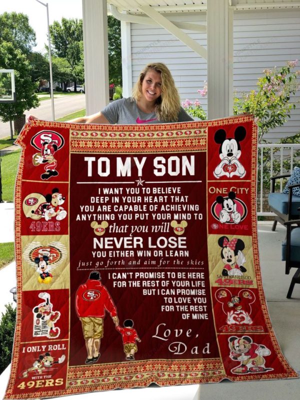 Bl – San Francisco 49ers, To My Son Quilt Blanket